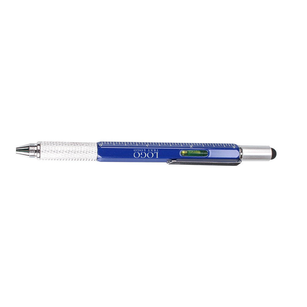 6 In 1 Metal Tool Pen Navy Blue With Logo