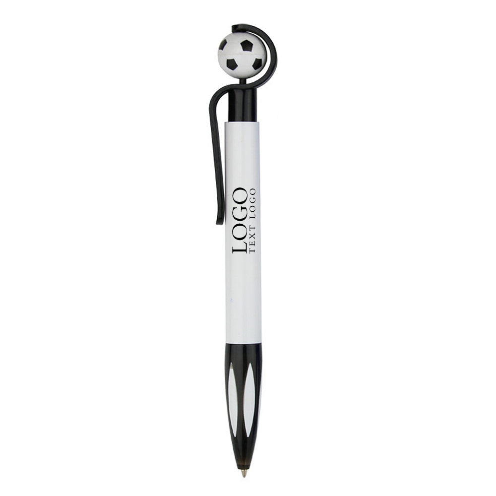 Custom Soccer Shape BallPoint Pen Black With Logo