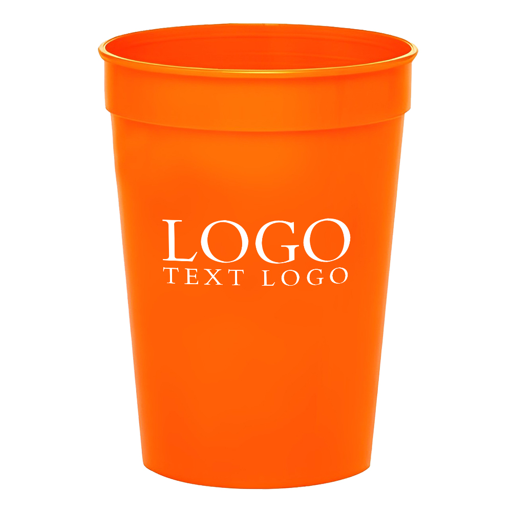 Promotional 12oz. Stadium Cups Orange With Logo