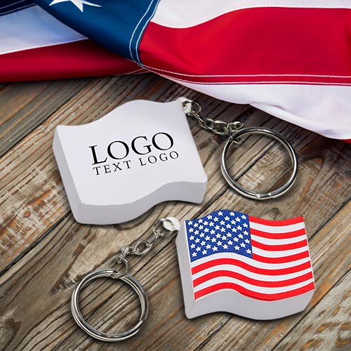Custom US Flag Stress Reliever Keychain