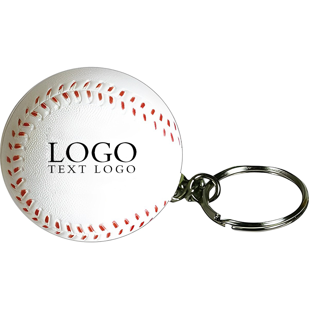 Custom Keychain Ball Stress Reliever White With Logo