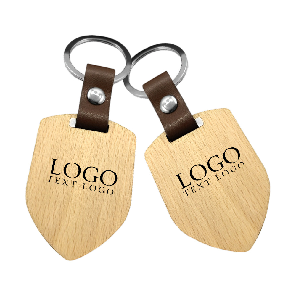 Wooden Shield Keychain Customized