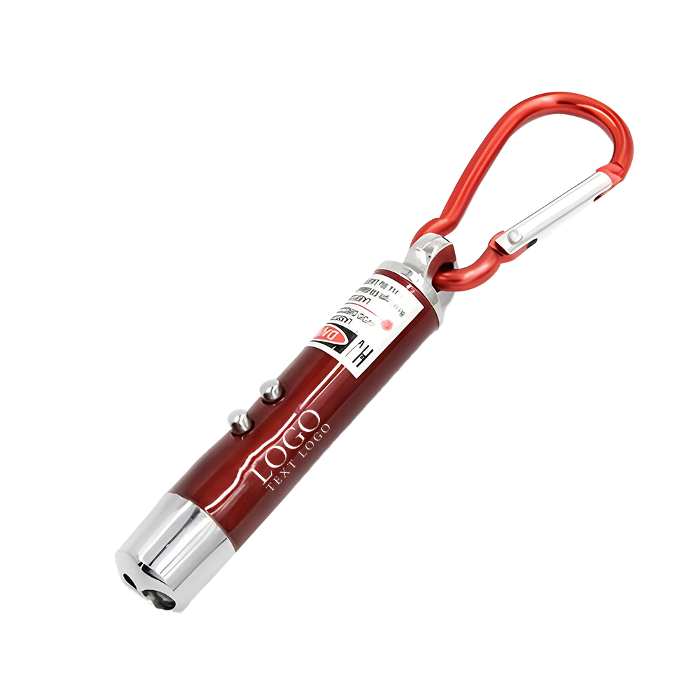 Led Light Carabiner Keyring Red With Logo