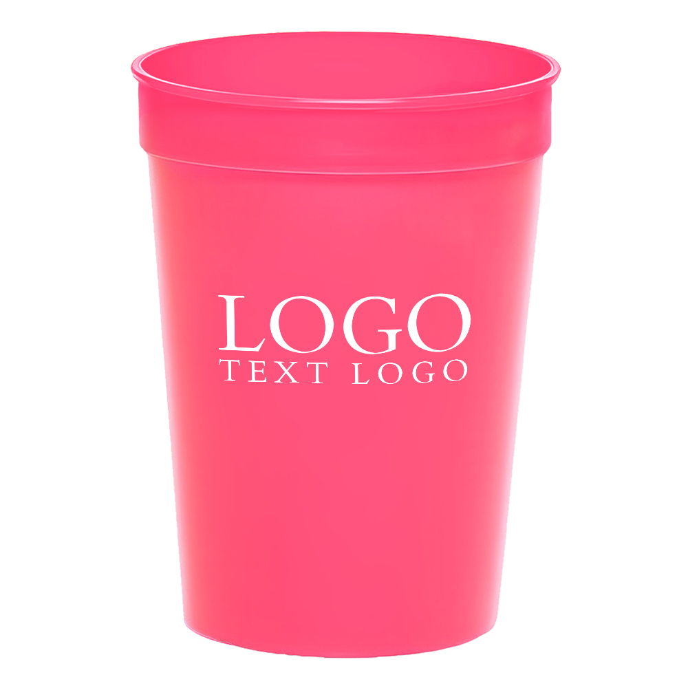 Promotional 12oz. Stadium Cups Neon Pink With Logo