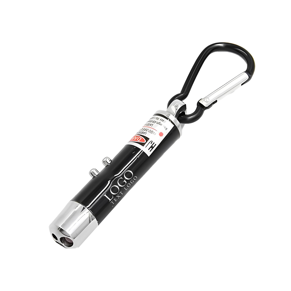 Led Light Carabiner Keyring Black With Logo