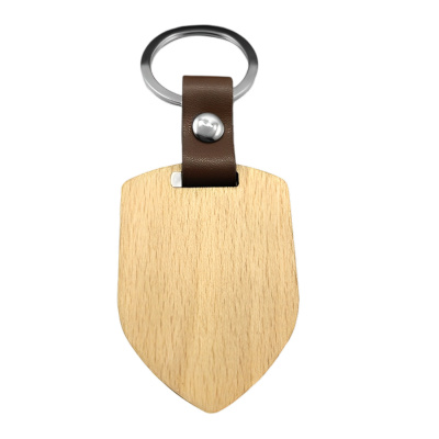 Wooden Shield Keychain