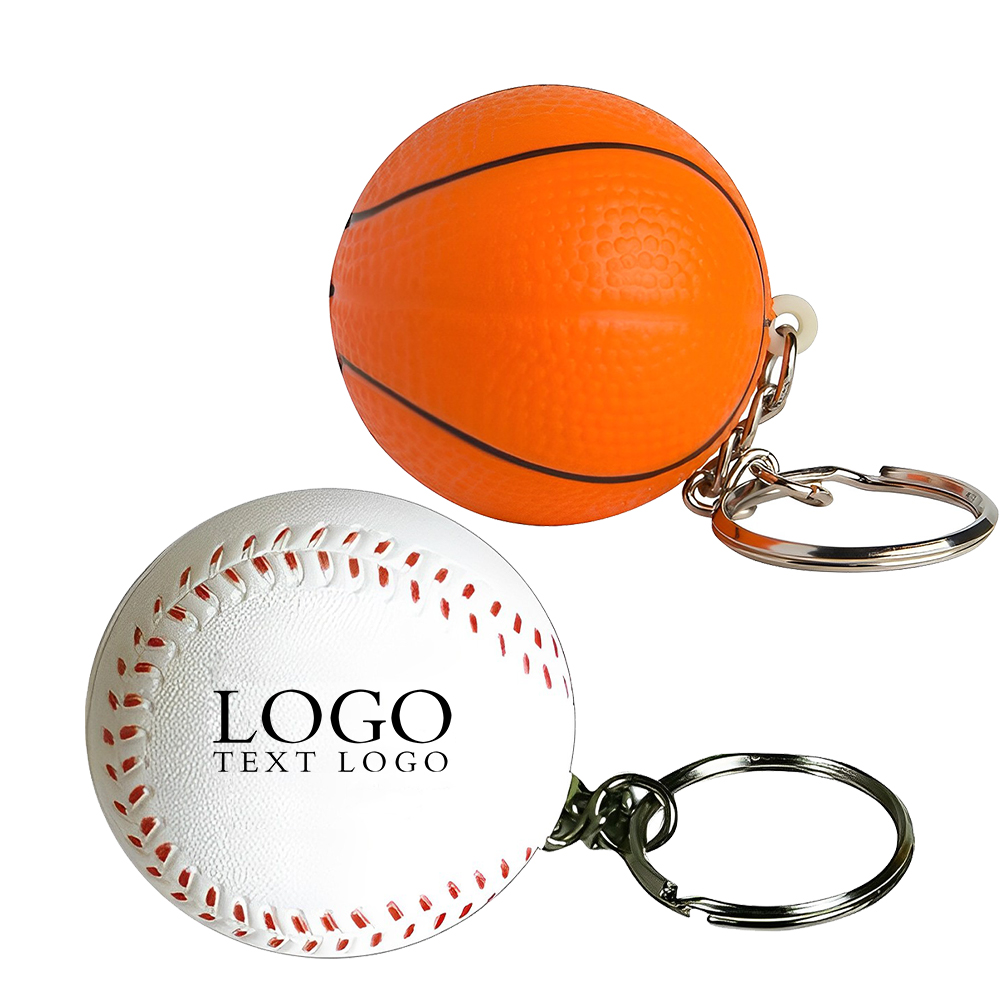 Custom Keychain Ball Stress Reliever Group With Logo