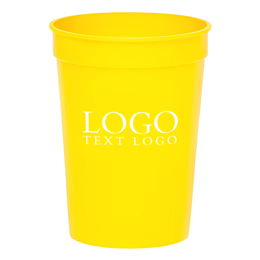 Promotional 12oz. Stadium Cups Yellow With Logo