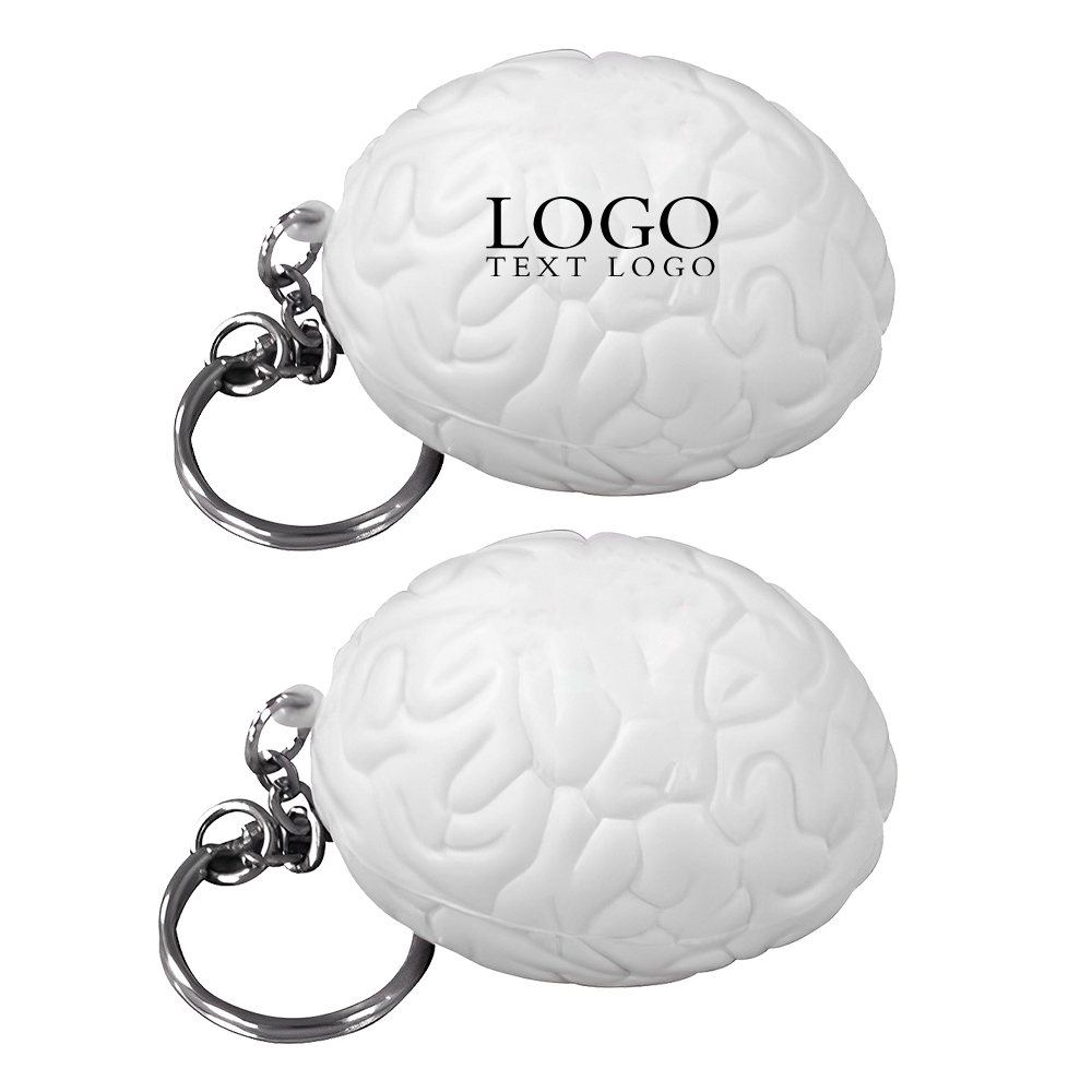 Brain Stress Reliever Key Chain with Keyring Attachment
