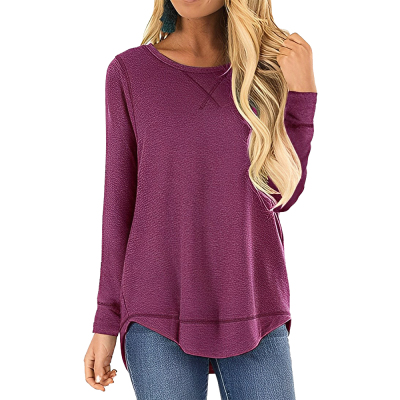 Women's Casual Pullover Long Sleeve T-Shirt With Custom Logo