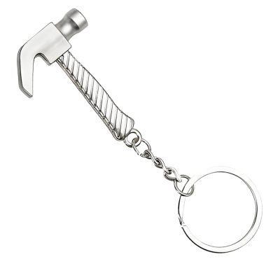 Custom Silver Hammer Keychain