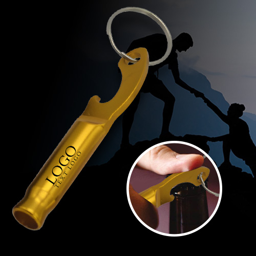 Promotional Beer Bottle Opener Keychain With Whistle