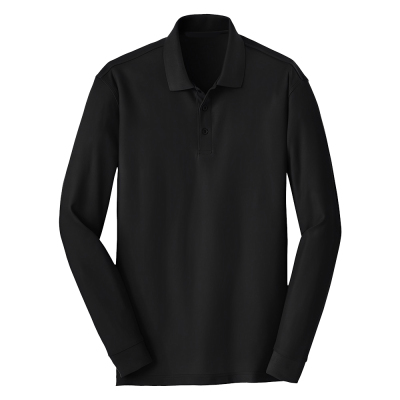 Classic Office Wear Pique Cotton Long Sleeve Polo Shirts