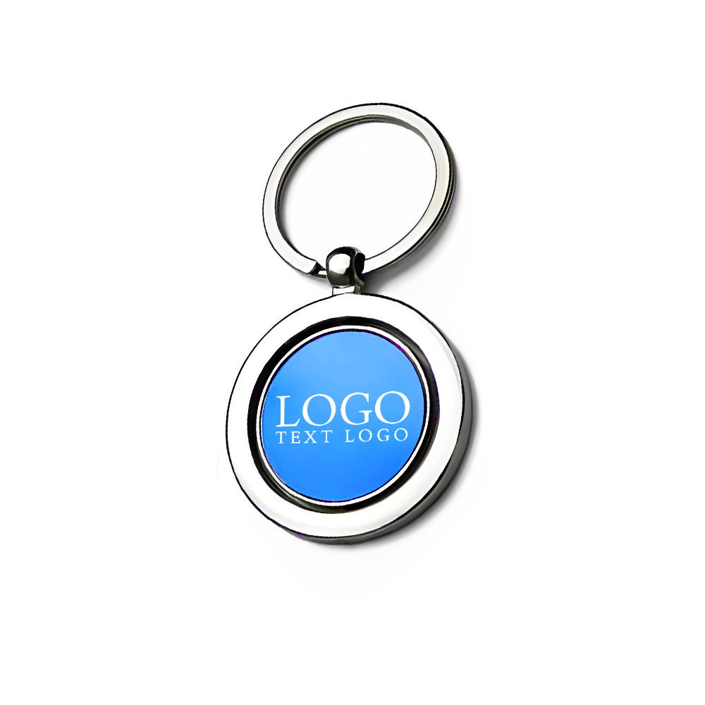 Personalized Alloy Keychain Blue With Logo