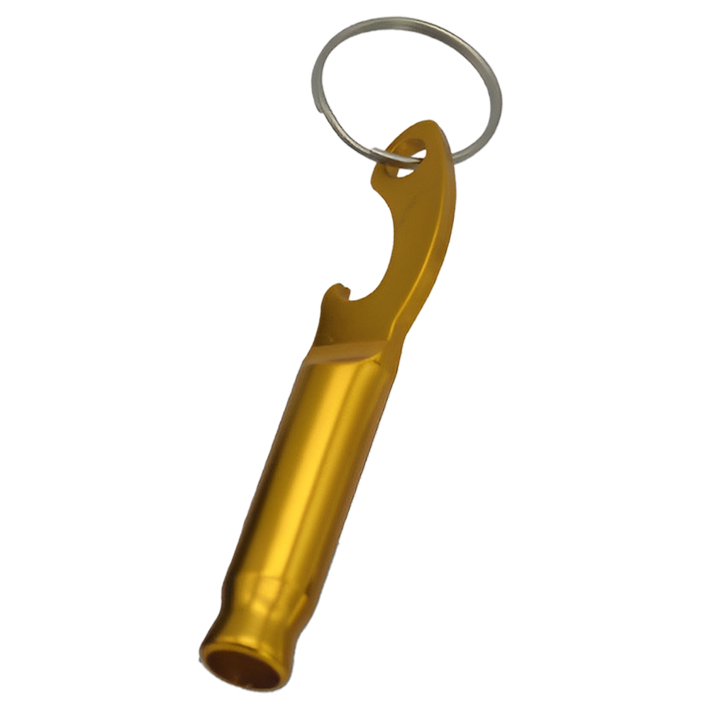 Beer Bottle Opener Keychain With Whistle Gold