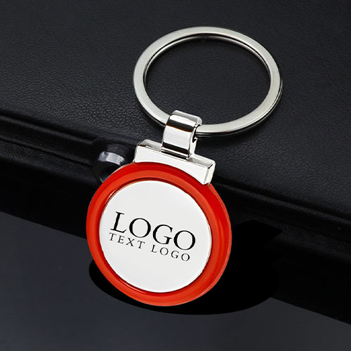 Custom Round Color Accent Metal Keychain