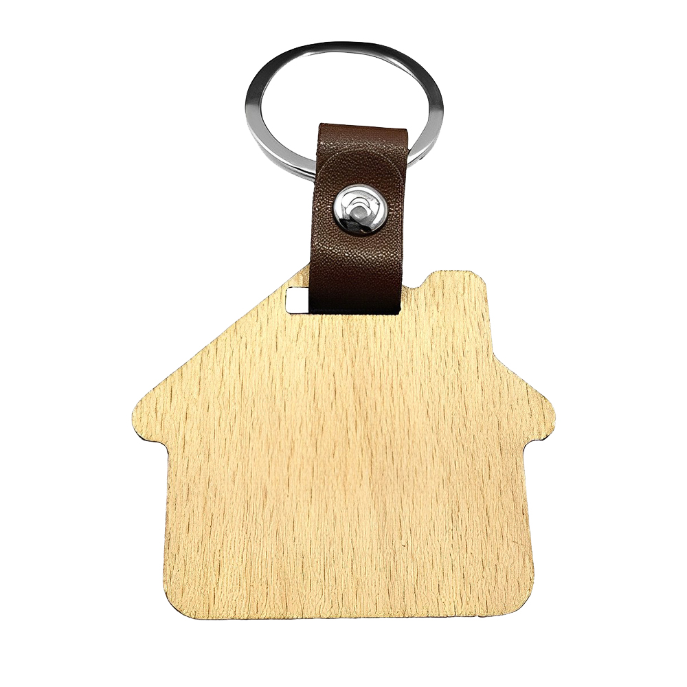 House Wooden Keychain Promotional
