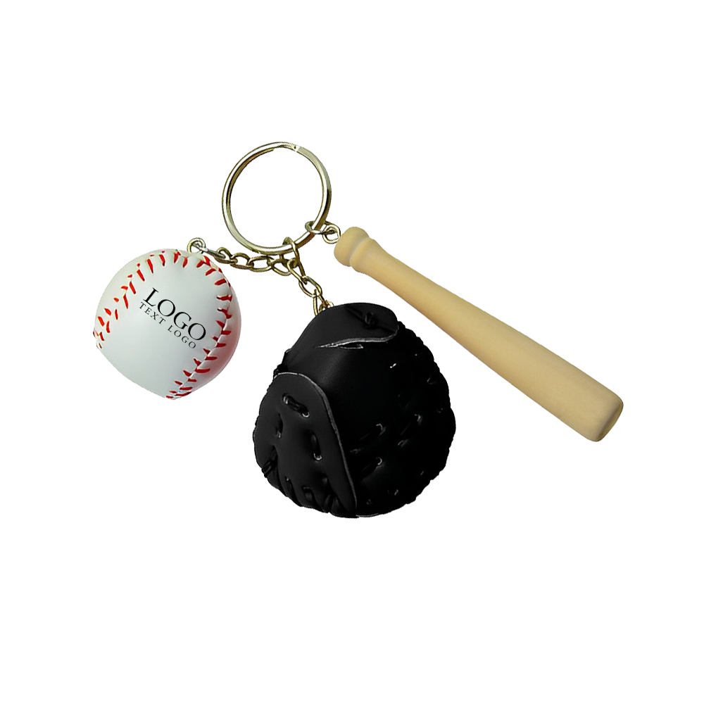 Baseball Glove Keychain imgBlack With Logo