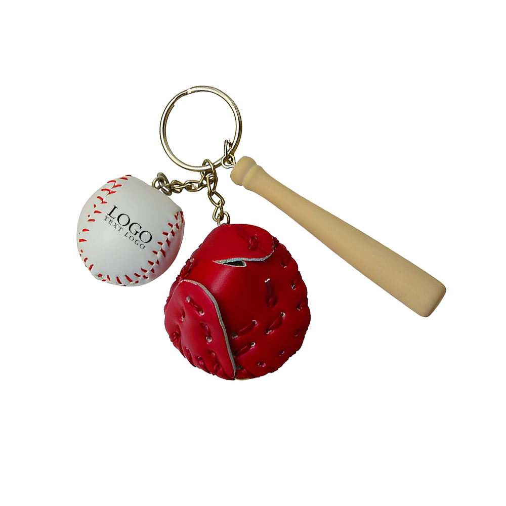 Baseball Glove Keychain img Red With Logo