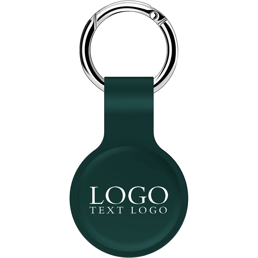 Silicone Case Key Ring For Air-Tag Green With Logo