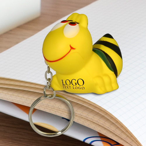 Bee Shaped PU Stress Reliever Key Chain
