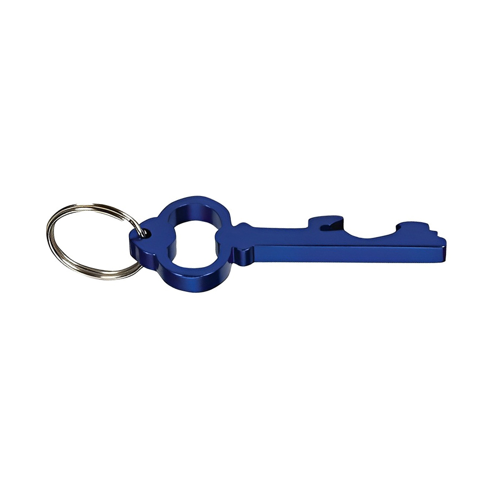 Custom Key-Shaped Bottle Opener Keychains Blue