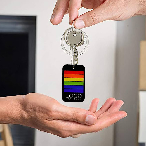 Custom Rainbow LGBT Gay Key Chains With Logo