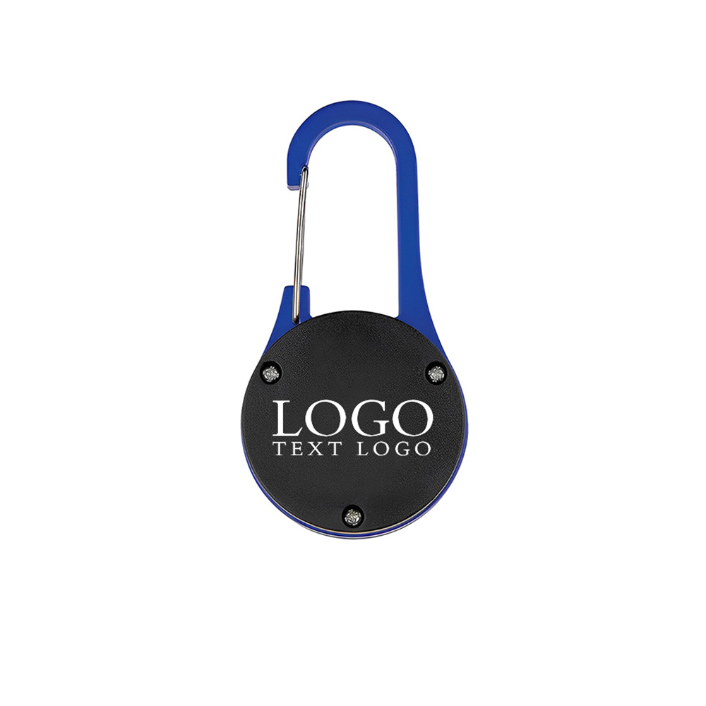 Bright COB Light Keychain With Carabiner Blue With Logo