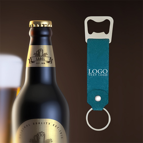 Innovative Imprinted Leather Bottle Opener Keychain