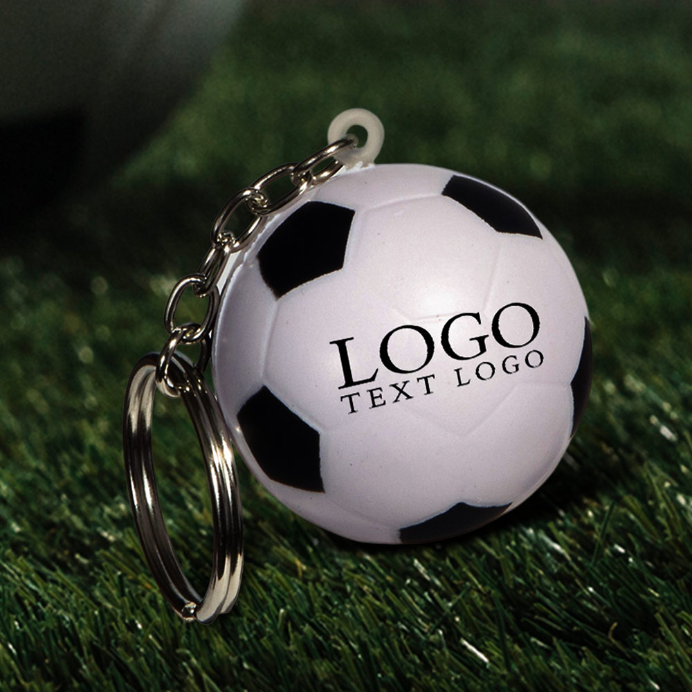 Soccer Ball Stress Reliever Keychains Logo