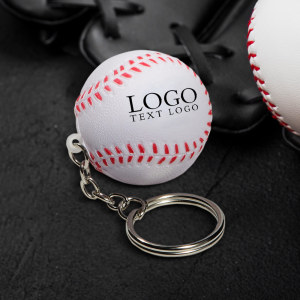 Baseball Shaped PU Stress Reliever Key Chain
