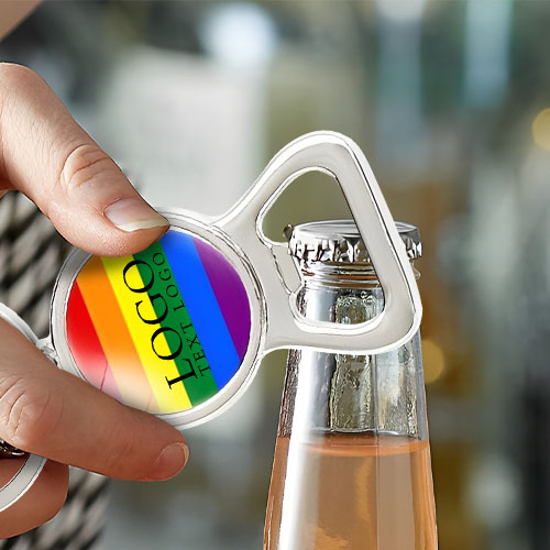Custom Rainbow LGBT Gay Pride Key Chains With Bottle Opener
