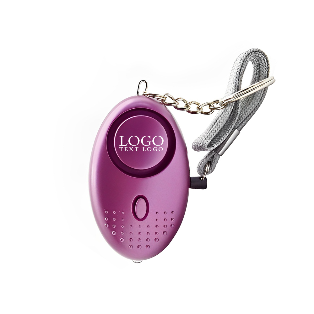 Custom Purple Safety Alarm Keychain With LED Lights With Logo