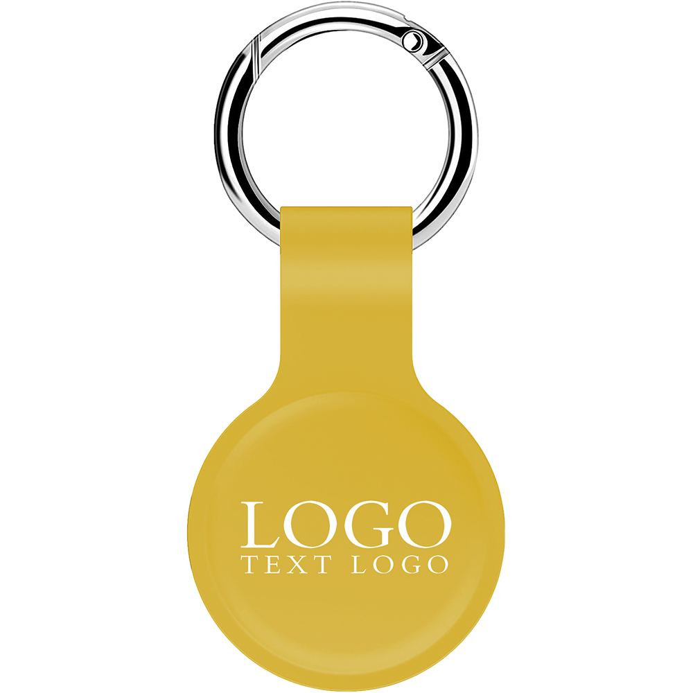 Silicone Case Key Ring For Air-Tag Yellow With Logo