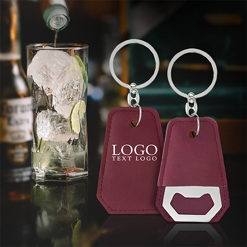Custom Bottle Opener Keychain With Leather Cover