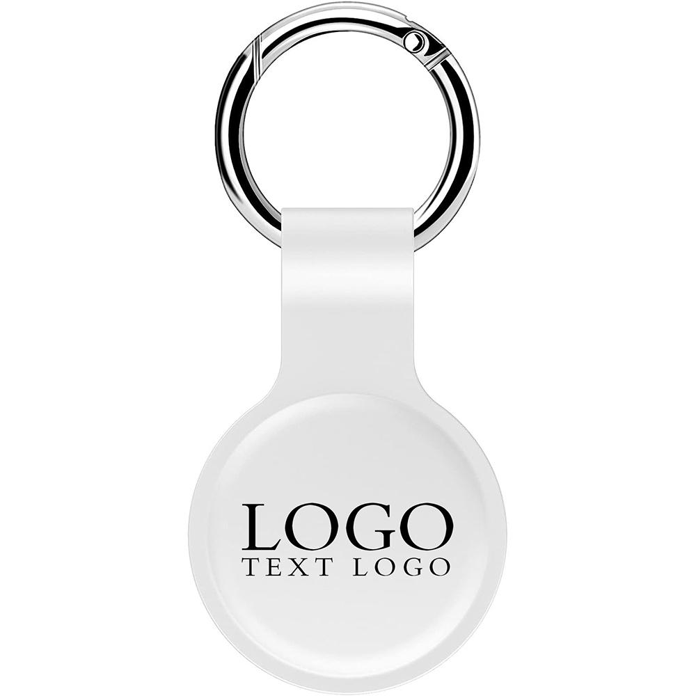 Silicone Case Key Ring For Air-Tag White With Logo