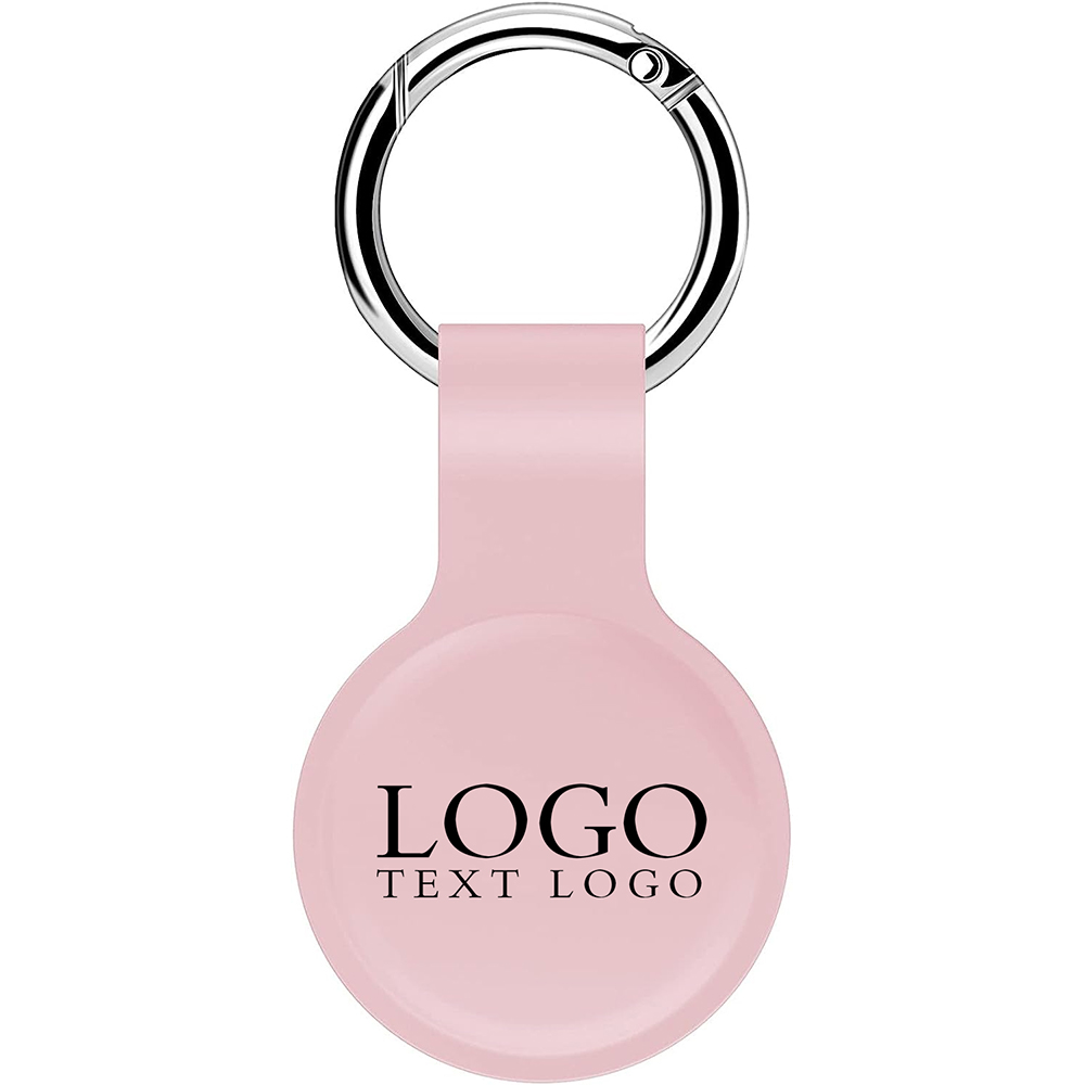 Silicone Case Key Ring For Air-Tag Pink With Logo