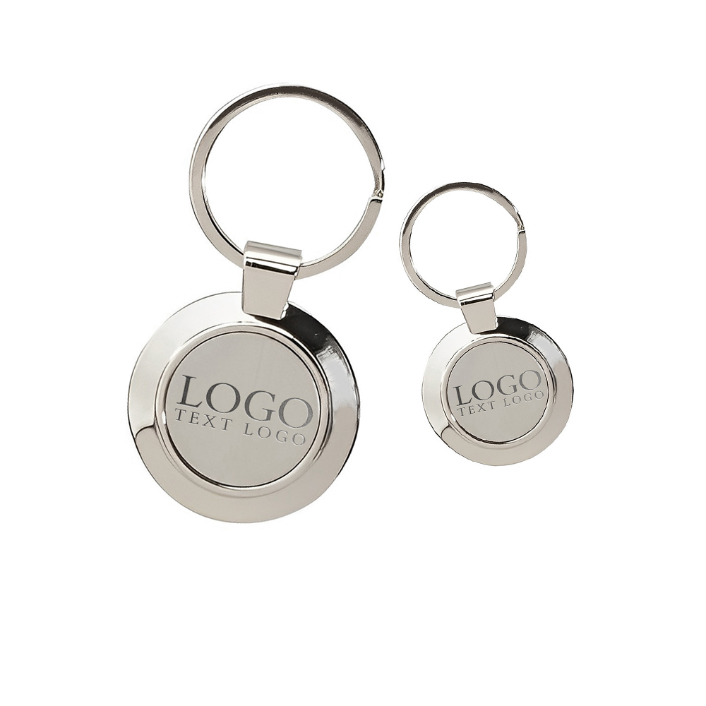 Custom Sterling silver Plated Circle Keyring Keychain Group With Logo