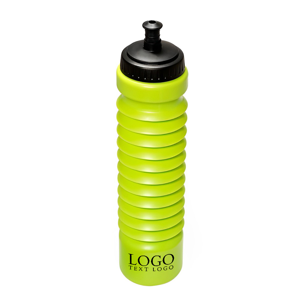 Accordion 28 Oz Plastic Water Bottles Green Lime With Logo