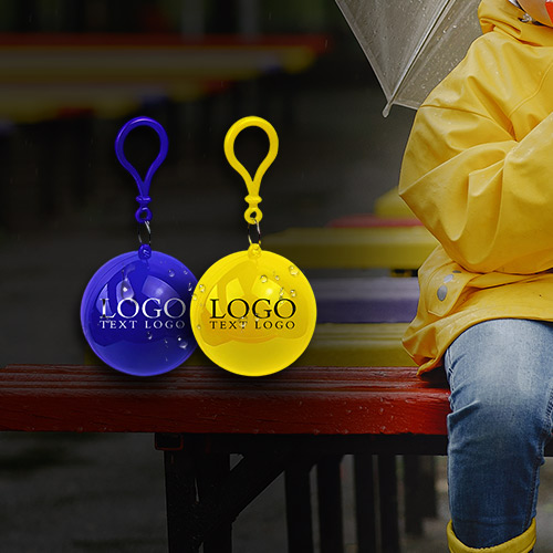 Promotional Keychain Ball Poncho Disposable Raincoat