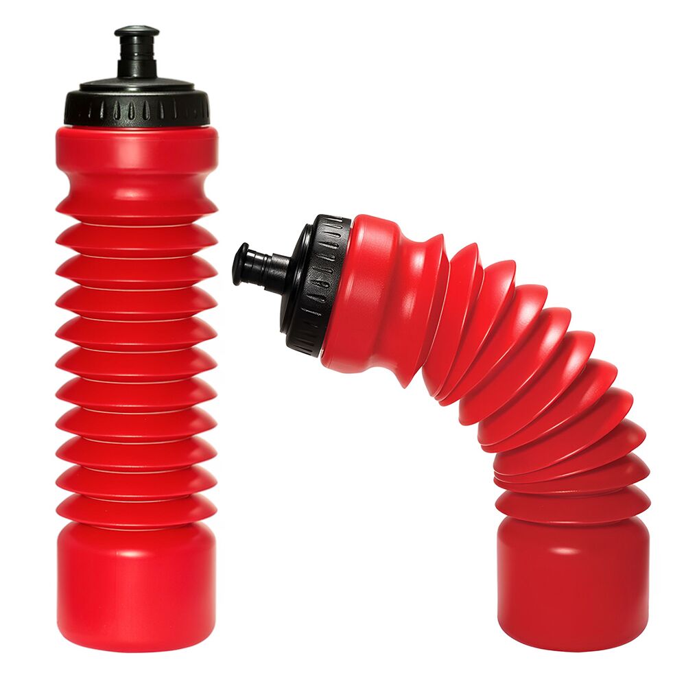 Accordion 28 Oz Plastic Water Bottles Red Color