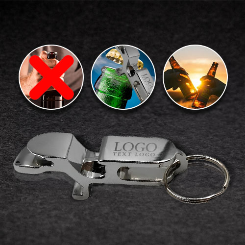 Promotional 4-In-1 Metal Bottle Opener With Keychain