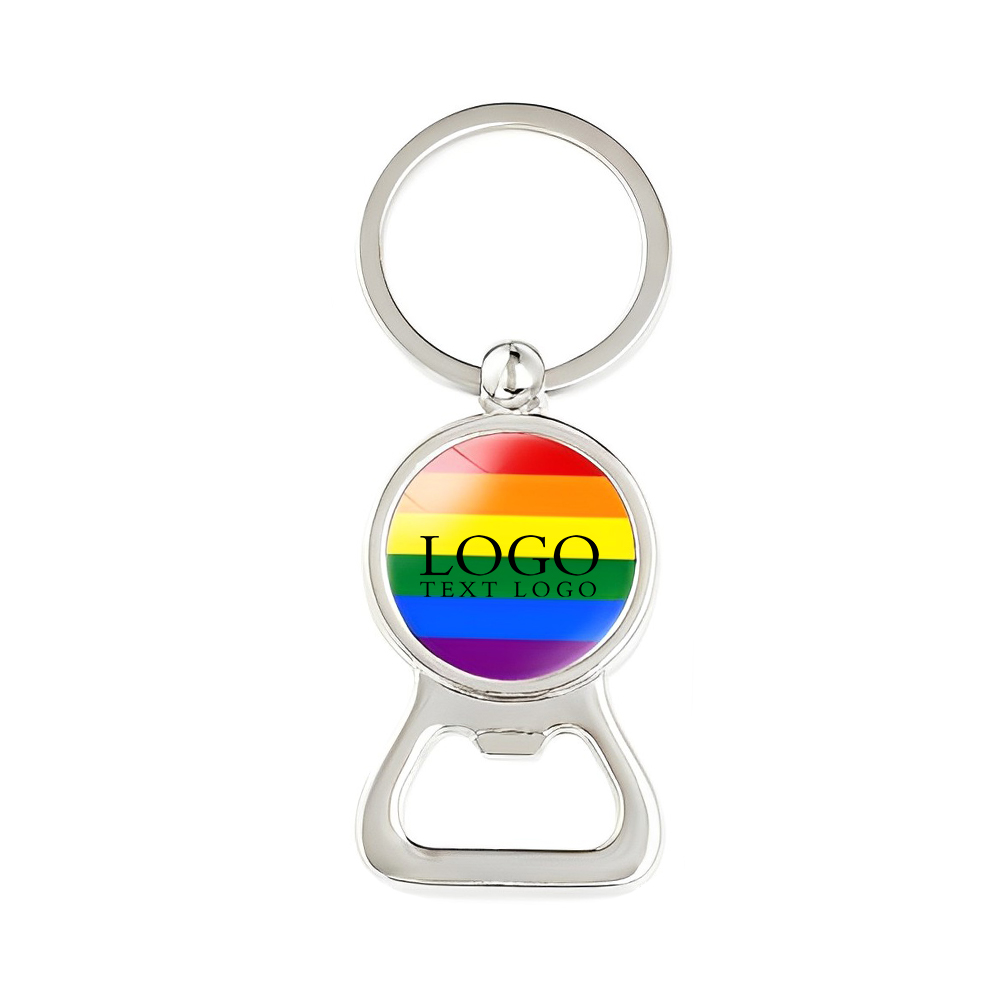 Rainbow LGBT Gay Pride Key Chains W Bottle Opener Silver