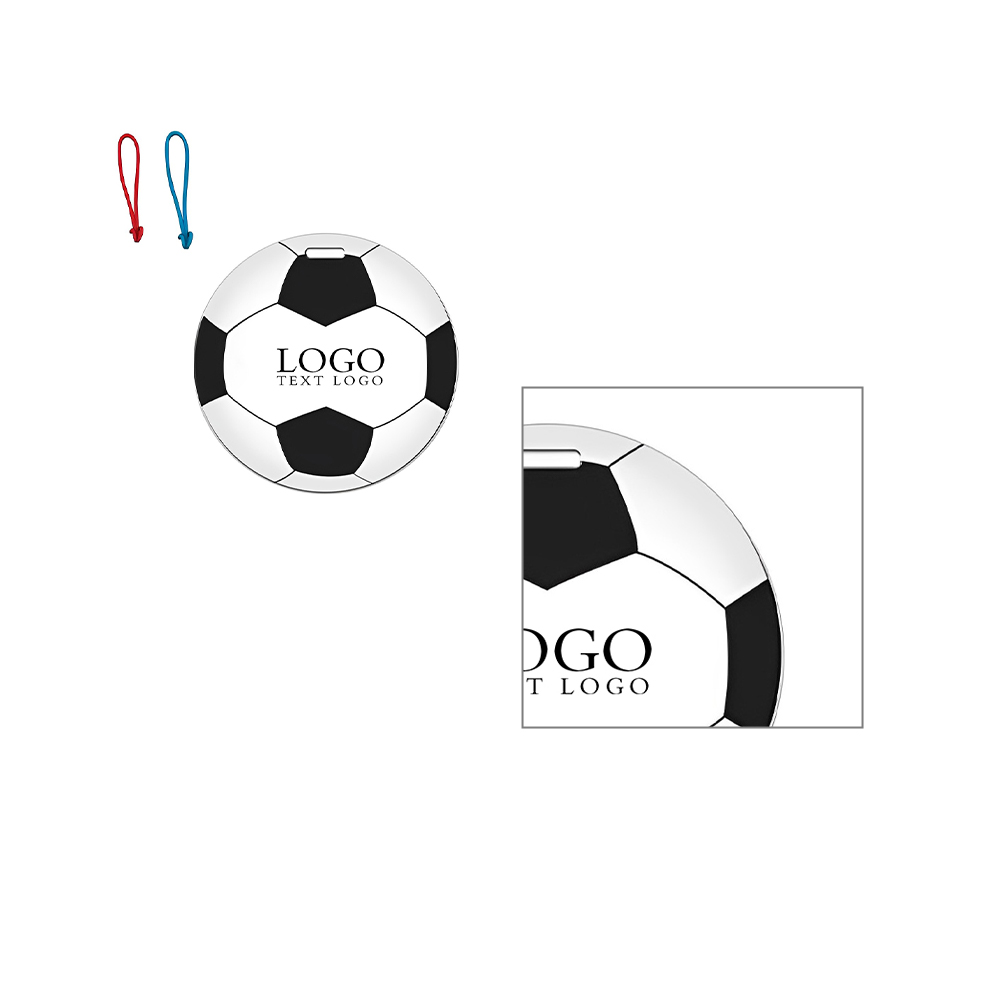 Soccer Luggage Tag Details With Logo
