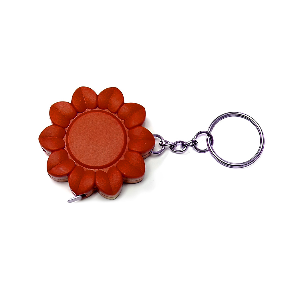 Sunflower Shape Tape Measure Key Chain Red  Color