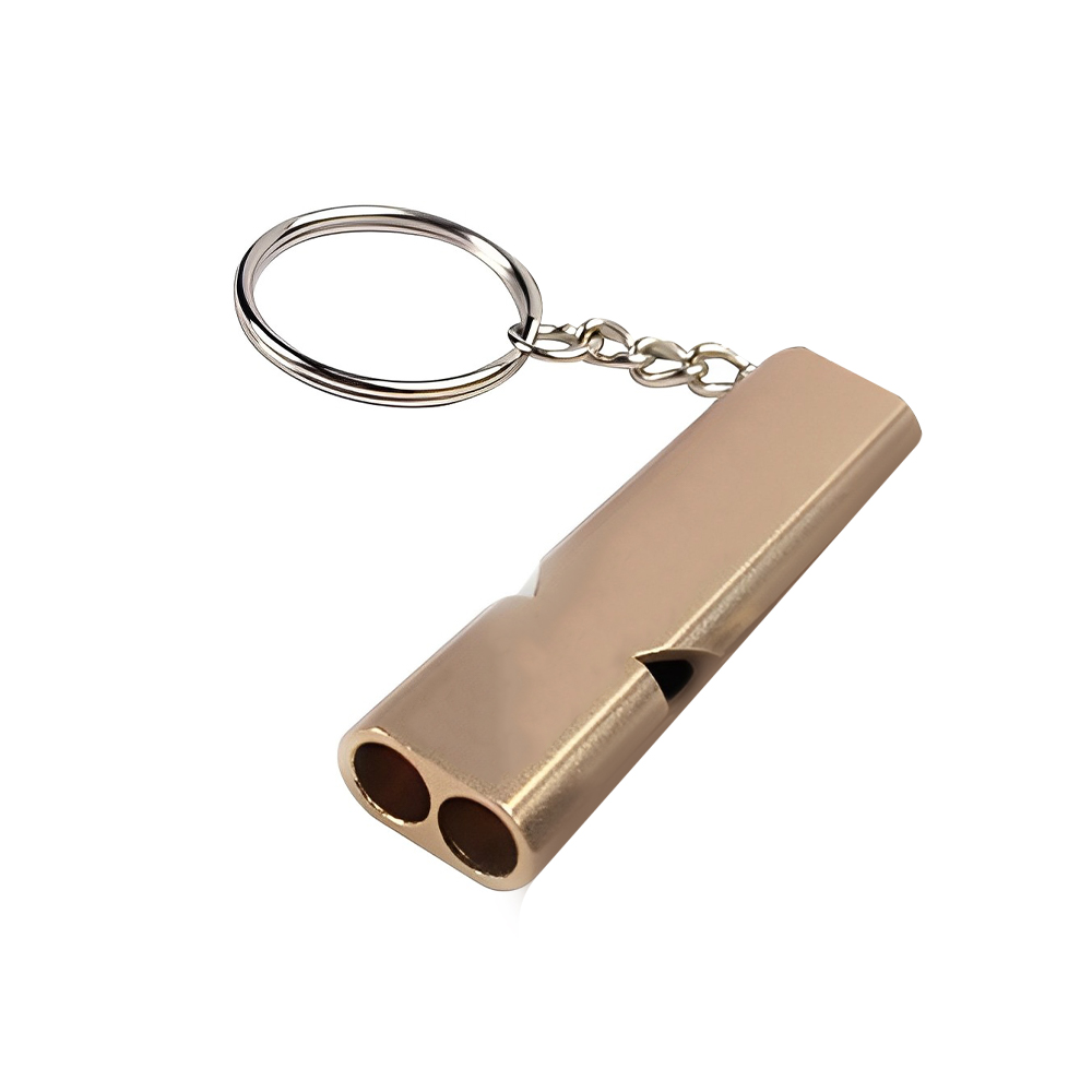 Emergency Survival Whistle Keychain Gold Blank