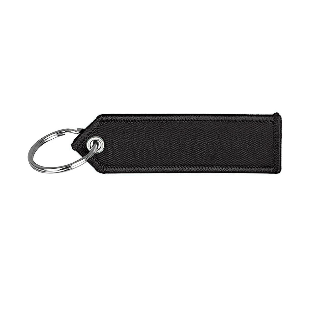 Embroidered Keychain Tag Black Blank