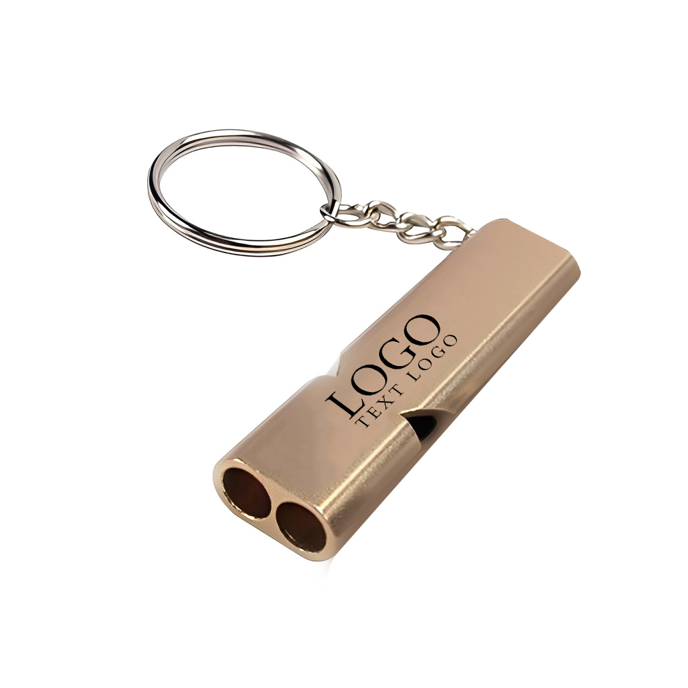 Emergency Survival Whistle Keychain Gold With Logo